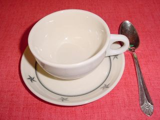 ss united states lines cup saucer tea spoon set time