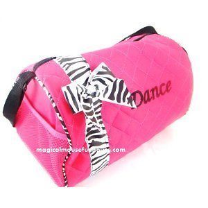 girls pink zebra dance duffle bag ballet tutu tap new
