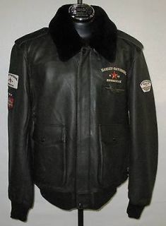 Mens Harley Davidson A 2 Distressed Leather Bomber Jacket, 97078 11VM