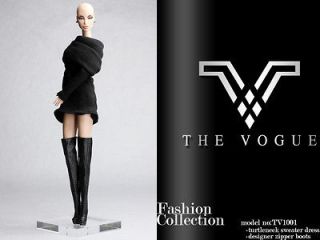 TV1001 THE VOGUE Black Fashion Collection Set   Sweater Dress   Boots 