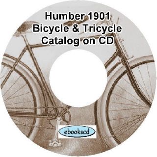 humber 1901 vintage bicycle tricycle catalog on cd from australia