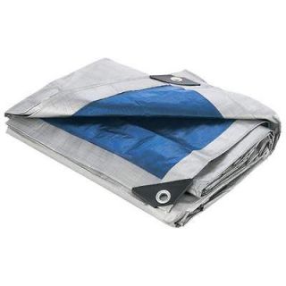 Newly listed New 10 x 12 Foot Silver/Blue Rope Reinforced Tarp Cover