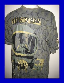 miskeen camo gold studded t shirt 2xl mint