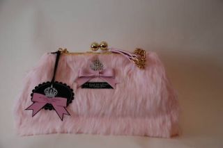 my flat in london faux fur kelly pink large handbag new