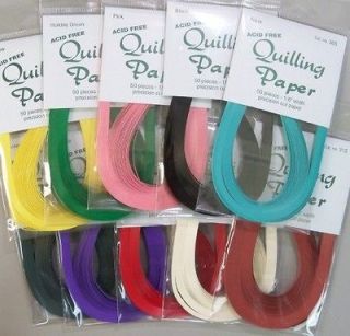 Lake City 1/8 Wide Quilling Strips   500 Total Strips in 10 Colors