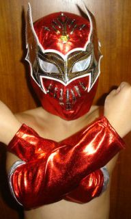   CARA RED OUTFIT WRESTLING FANCY DRESS UP COSTUME SUIT MASK GEAR MATTEL