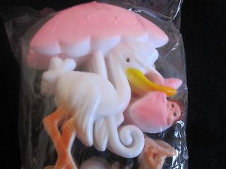 Wholesale 48 of Pink Stork with Baby & Umbrella   Party Favors 