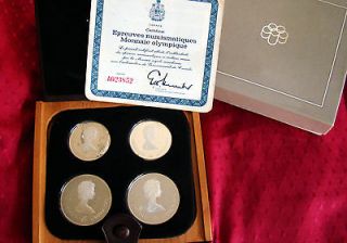 Montreal 1976 Olympics. Proof Coin Set of four Silver Coins over 4oz 