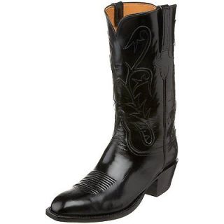 LUCCHESE Classics L1515.14 Size14 D Black Leather Cowboy Western Mens 