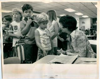 1976 Sandy Neal Name Tags Teacher First Grade Students Kids Children 