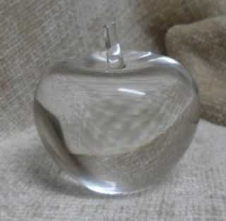 Wedgwood Clear Glass Apple Paperweight, Beautiful Collectible, Home 