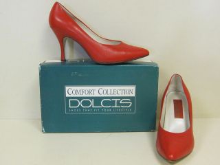   COMFORT 3 1/2 High Heel Pumps RED LEATHER Pump Shoes Marlo 10M