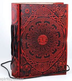 Sun and Moon Leather BlaNK Book of Shadow Leather Spell Book FREE 