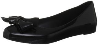 Mel by Melissa Tangerine Bow Black Womens Slip On Jelly Pump Shoes