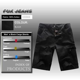 new mens foxjeans black cargo shorts size 34
