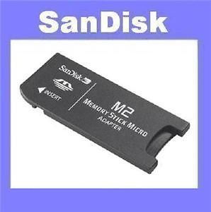 ml sandisk m2 memory stick pro ms card adapter 1gb