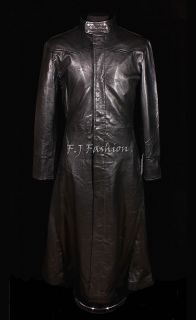 neo matrix men s black real leather movie jacket coat