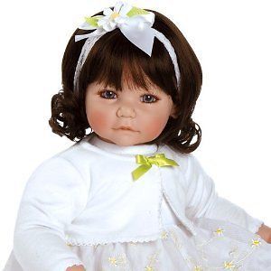 Adora WHITE DAISIES Vinyl Baby Girl Toddler Doll Brown Hair Blue Eyes 