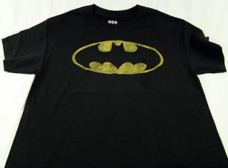 Mens DC Comics Originals Super Hero BATMAN Distressed T Shirt Any Size 