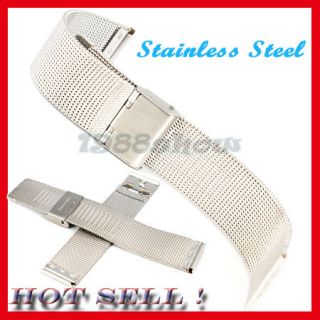   Size 8mm~20mm Stainless Steel Watch Mesh Bracelet Replacement Band