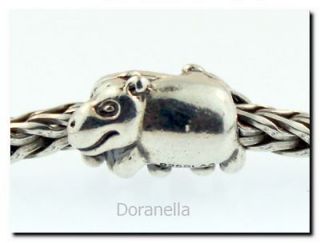 Authentic Sterling Silver Trollbeads 11215 Hippopotamus   Retired (2nd 
