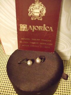 newly listed majorica pearl clip on earrings 