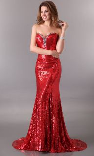 Sequin Mermaid Evening Cocktail Prom Bridesmaid Formal Gown Long 