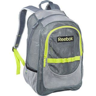 reebok large mesh backpack dk grey flat grey charged