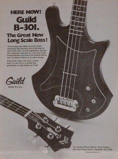 1978 guild b 301 long scale bass guitar photo print