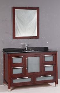 Classical bathroom vanity, Marble countertop, Ceramic sink, solid wood 
