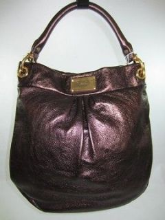 NWT MARC JACOBS Metallic Chocolate CLASSIC Q Hillier Leather HOBO Bag 