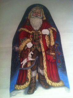 needlepoint canvas tapestry tent 2 sided stand up santa time