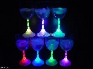light up led flashing wine glass barware glasses one