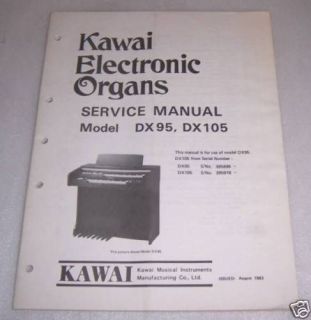 kawai dx95 dx105 organ service manual from canada  19 95 