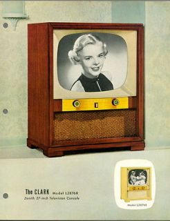 Four 1950s Zenith 27 Television Console Dealer Cut Sheets