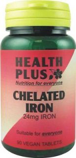 Health Plus Chelated Iron 24mg Mineral Supplement   90 Tablets