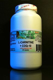 Carnitine 600mg + Coq 10, low energy, heart health, amino acid   300 