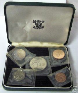 zambia 1968 limited decimal 5 coin proof set in box