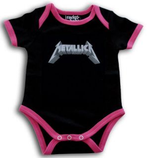 METALLICA METAL ROCK LOGO BLACK & PINK 4 GIRL BABY SUIT SHIRT ROMPER 0 