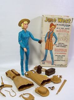   1965 Marx JANE WEST the Movable Cowgirl Original Box with Accessories