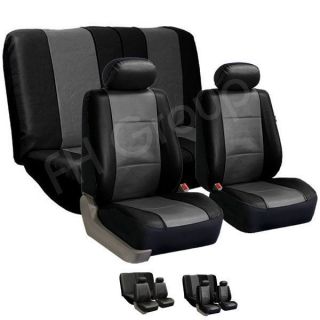   Seat Covers W. 2 Headrests & Solid Bench Gray / Black (Fits 3000GT