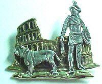 neapolitan italian mastiff neo gladiator pin brooch 