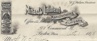 1898 Minards Liniment Manufacturing Co., Boston, Mass. Illust 