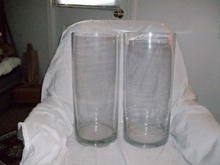Pair Cylinder 18 tall wedding/party table center piece vases