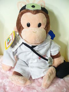 curious george 12 plush doctor monkey applause expedited shipping 