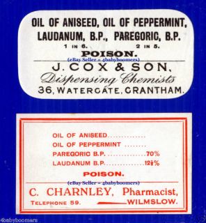 LAUDANUM OPIUM ~ Antique Pharmacy ENGLAND Apothecary Medicine 