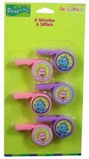   Tales Party Favor Supply 6 Whistles Pink and Purple Cassie and Ord