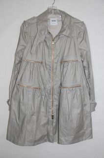NWT $1365 Moschino Cheap & Chic Sz 40 6 Gray Grey Rain Coat Raincoat 