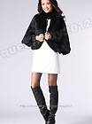 100% Real Knitted Mink Fur Fox Collar Stole Coat Shawl Cape Scarf 