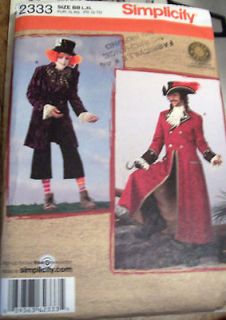 simplicity men s pirate costumes pattern szs l xl from